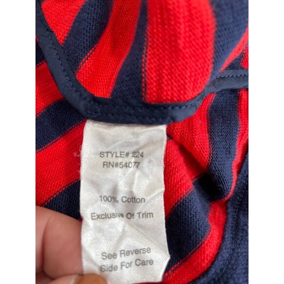 Cabi 224 Yacht Club Blazer Red Navy StripedJacket Knit Women Large Cotton Anchor - Picture 5 of 8